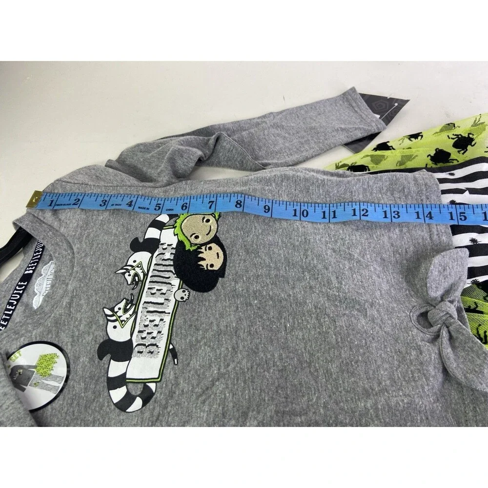 Beetlejuice 4T Toddler Girls 3 Piece Shirt Tutu Skirt Flared Pants Set Outfit